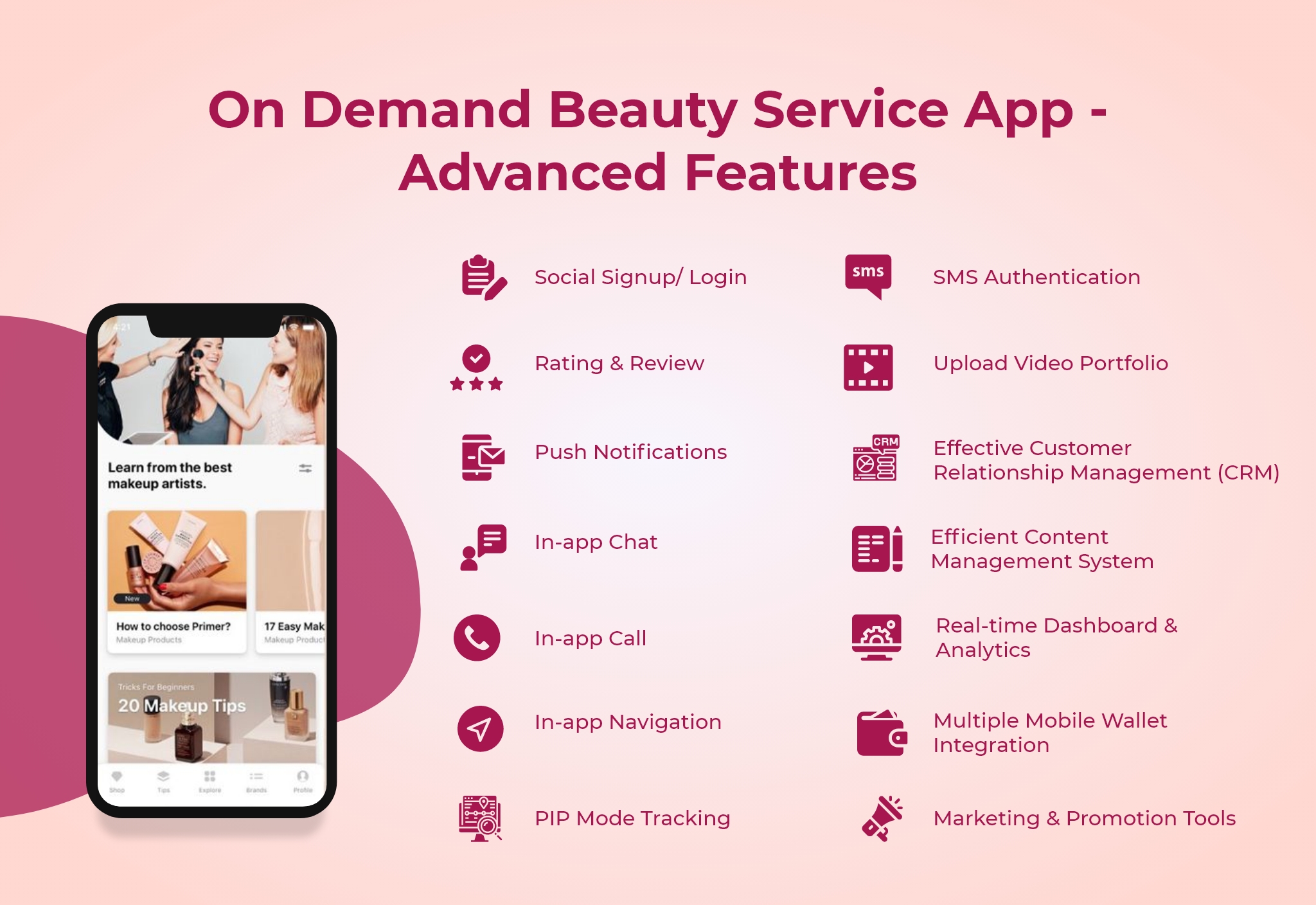 on demand beauty service app features
