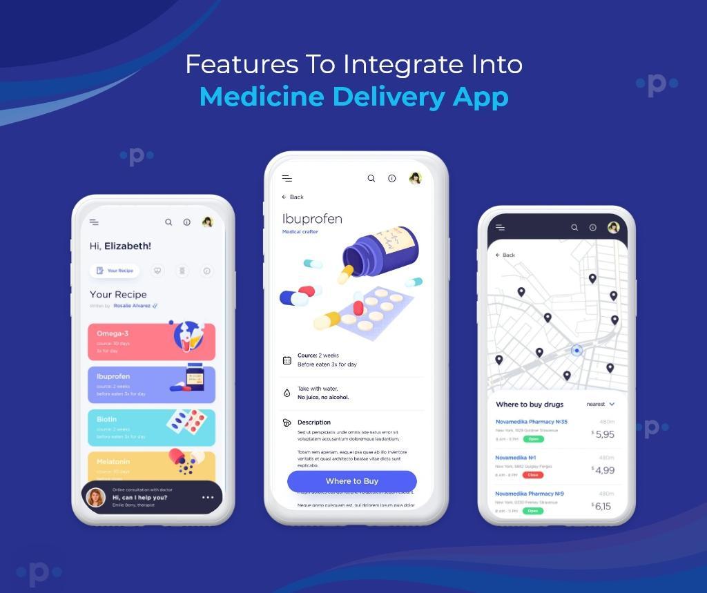 features to integrate in medicine delivery app