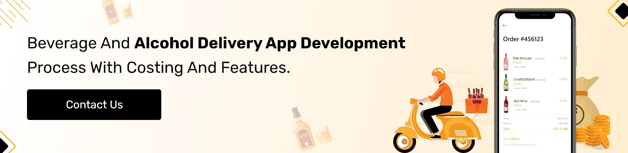 cost and feature of online alcohol delivery app